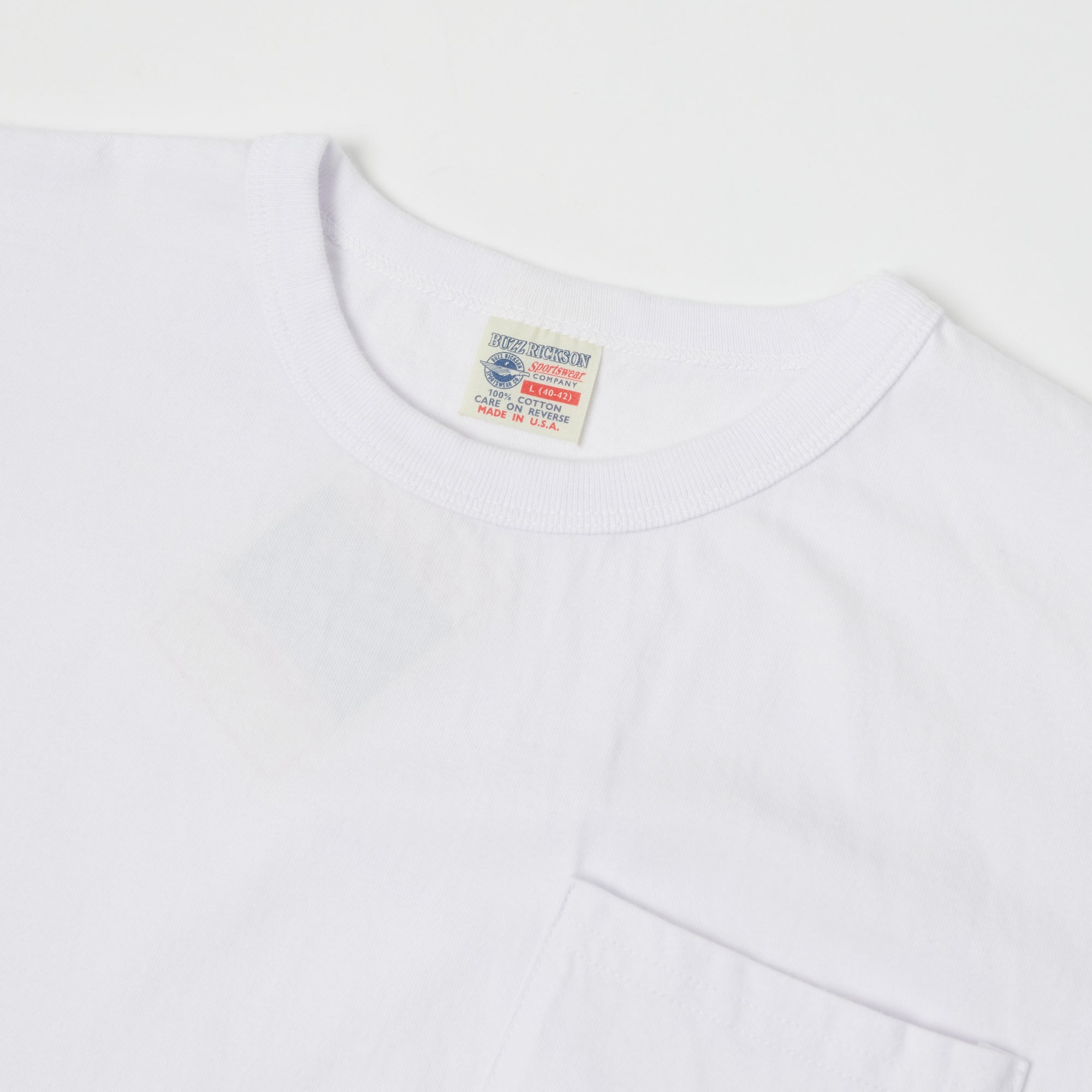Buzz Rickson's Pocket T-Shirt - White