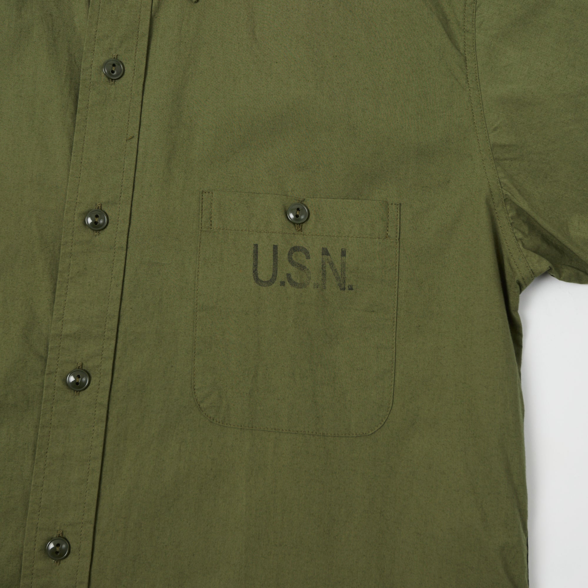 Buzz Rickson's U.S. Navy N-3 Short Sleeve Utility Shirt - Olive