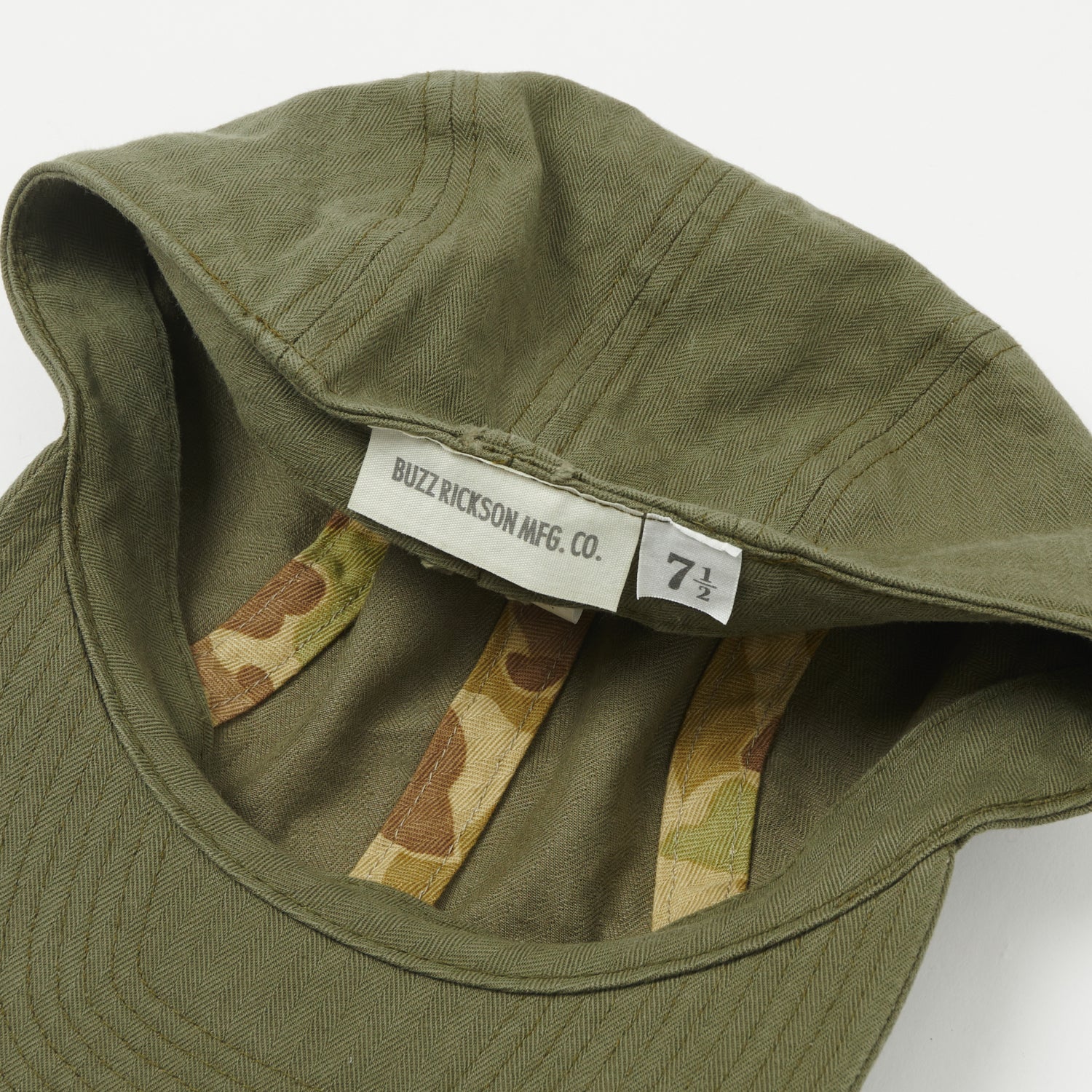Buzz Rickson's U.S. Navy Civilian Model Herringbone Cap - Olive