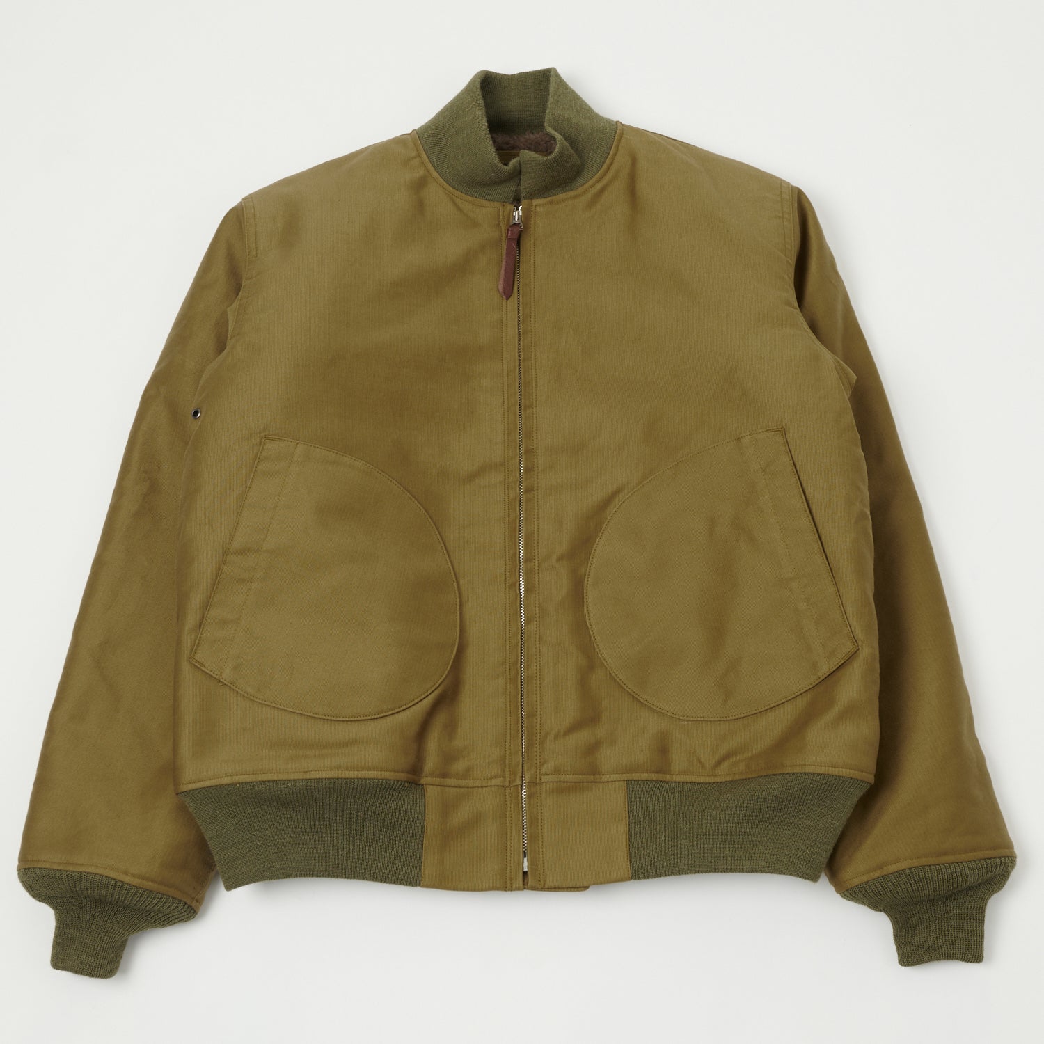 Buzz Rickson's U.S. Navy Zip Through Deck Jacket - Khaki Demotex