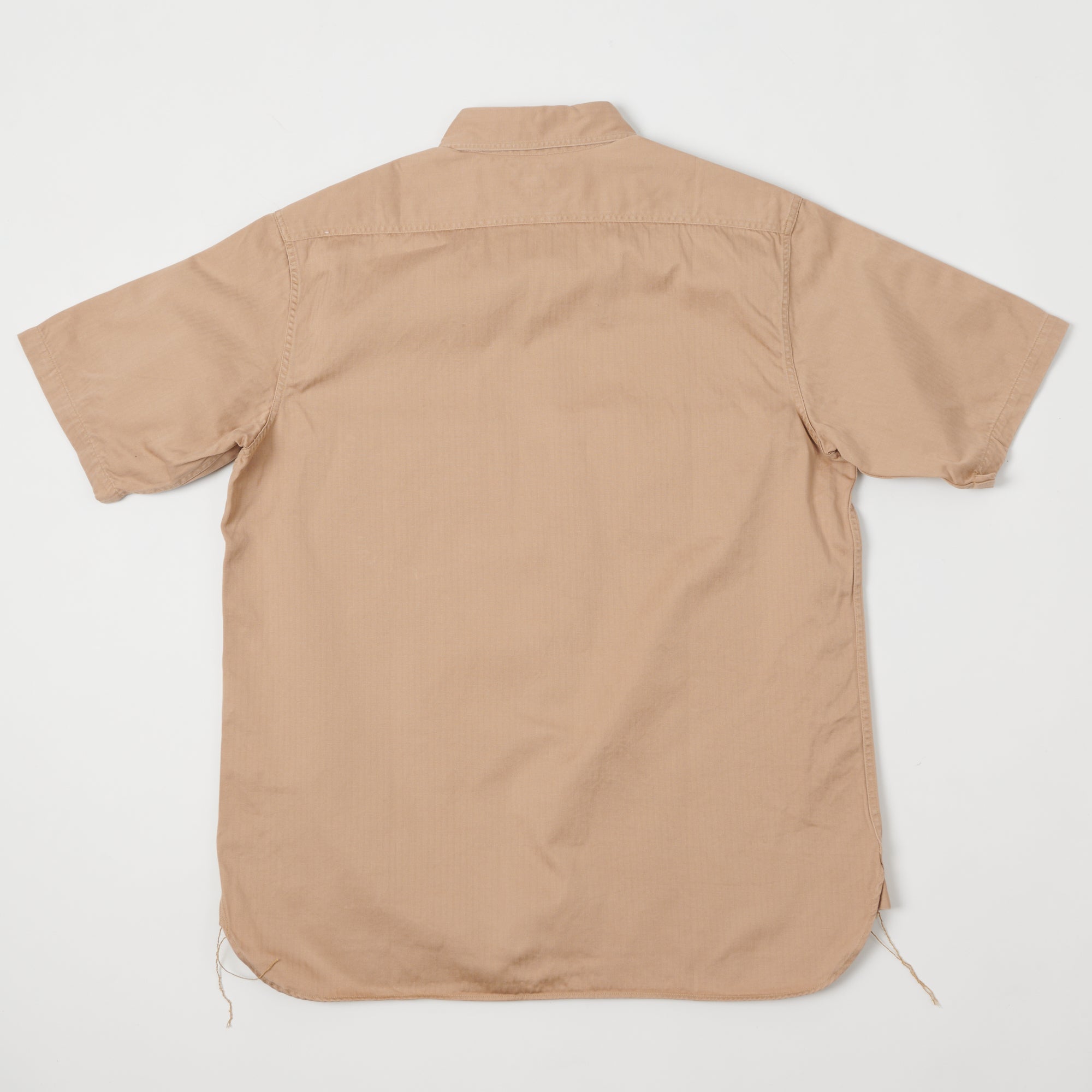 Buzz Rickson's Short Sleeve Herringbone Work Shirt - Beige