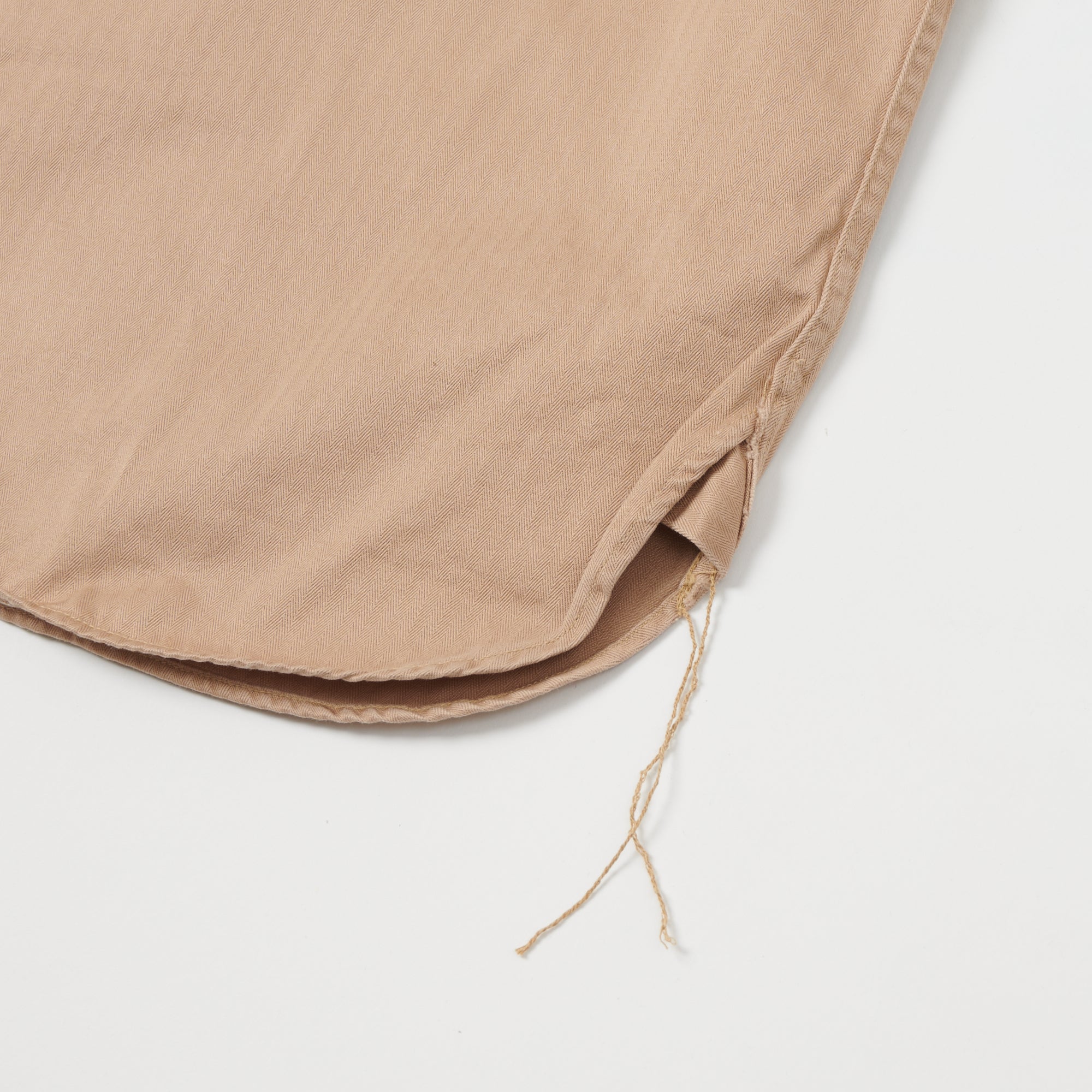 Buzz Rickson's Short Sleeve Herringbone Work Shirt - Beige