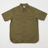 Buzz Rickson's BR38401 S/S Herringbone Work Shirt - Olive