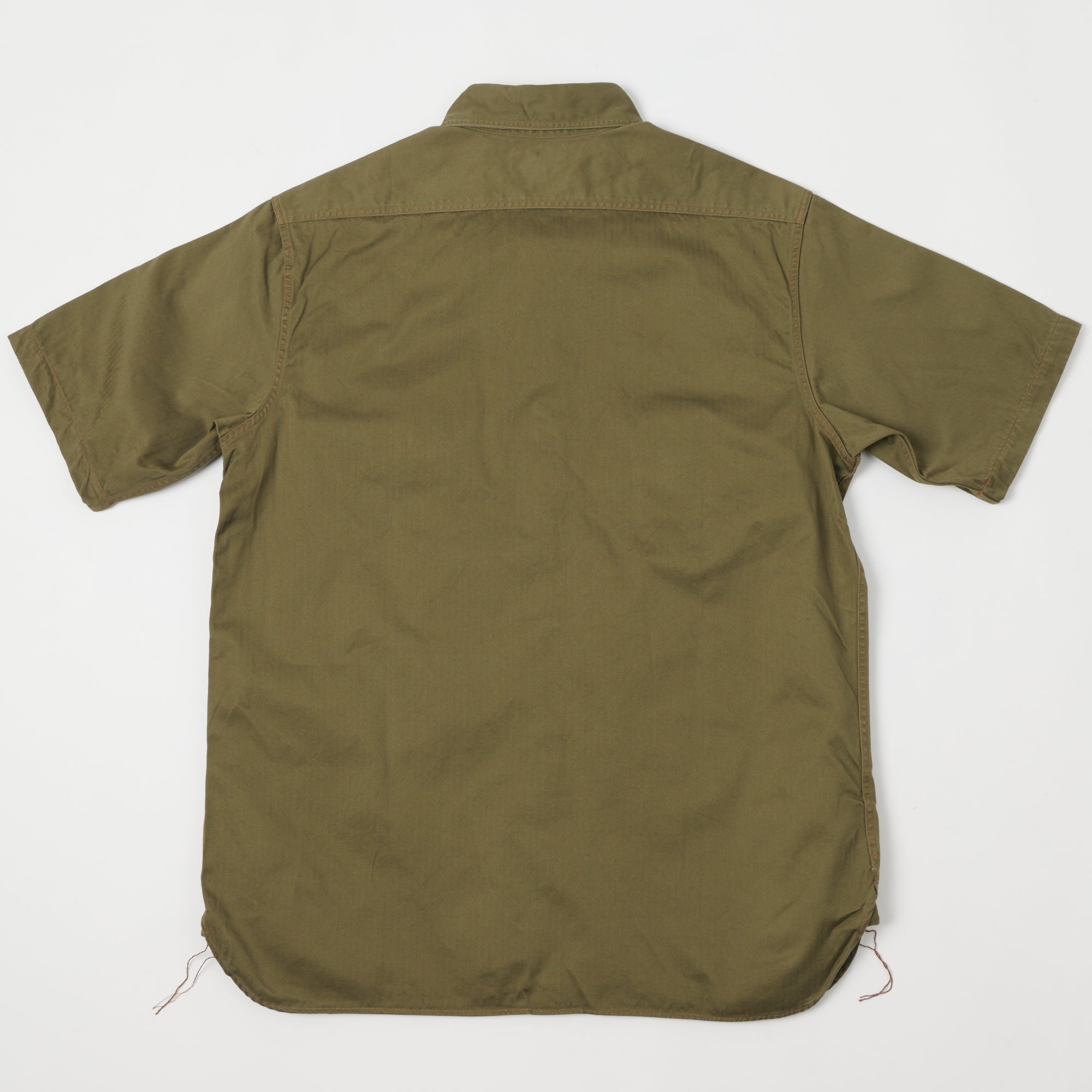 Buzz Rickson's Short Sleeve Herringbone Work Shirt - Olive