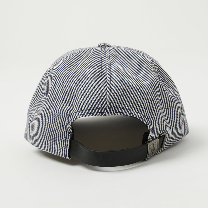 Crown Cap Engineer Stripe Ball Cap - White/Navy Stripe