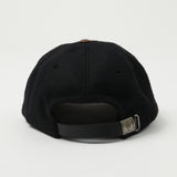 Crown Cap Melton Ball Cap - Black/Brown Leather