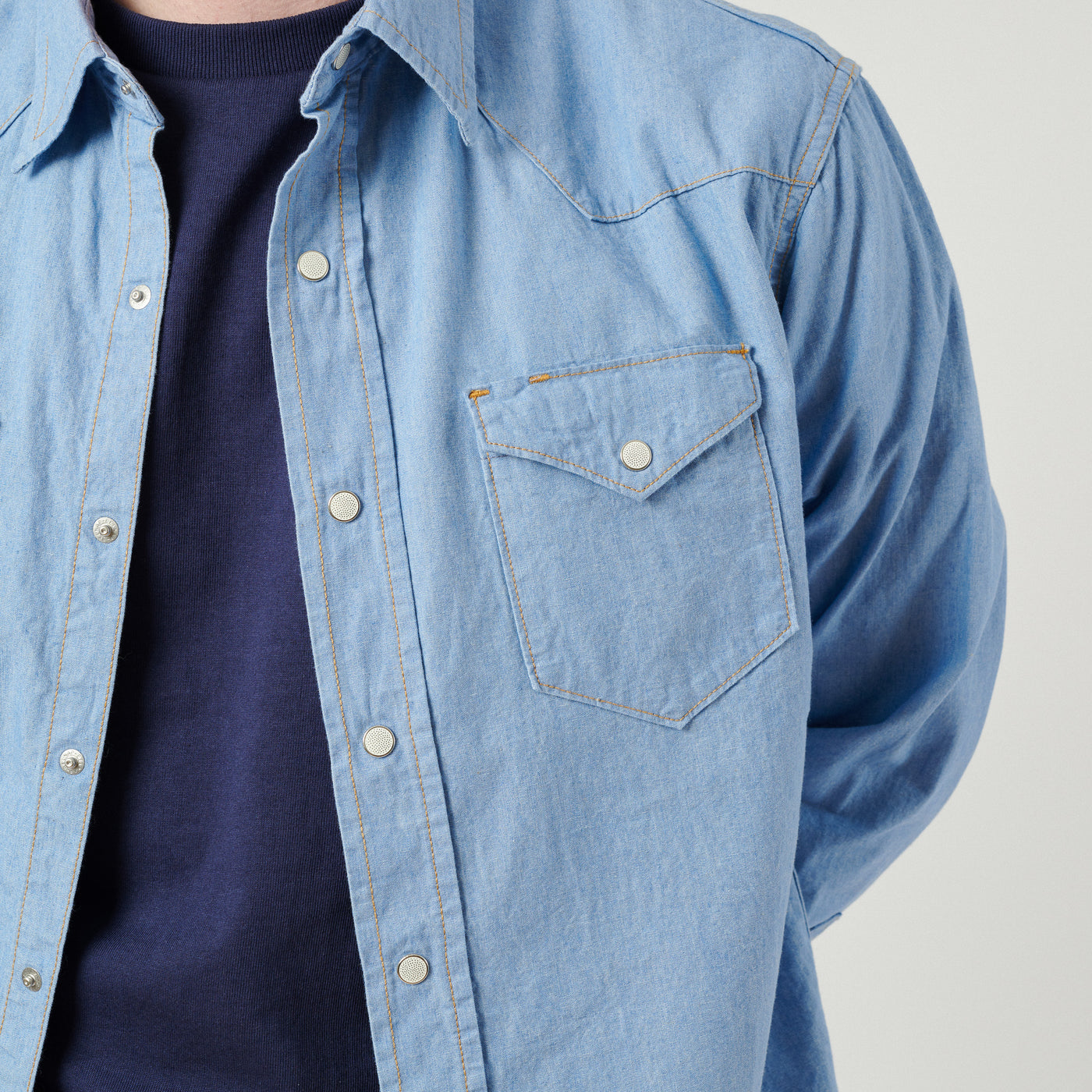 Dubbleworks Lot. 43001 Chambray Western Shirt - Sax Blue