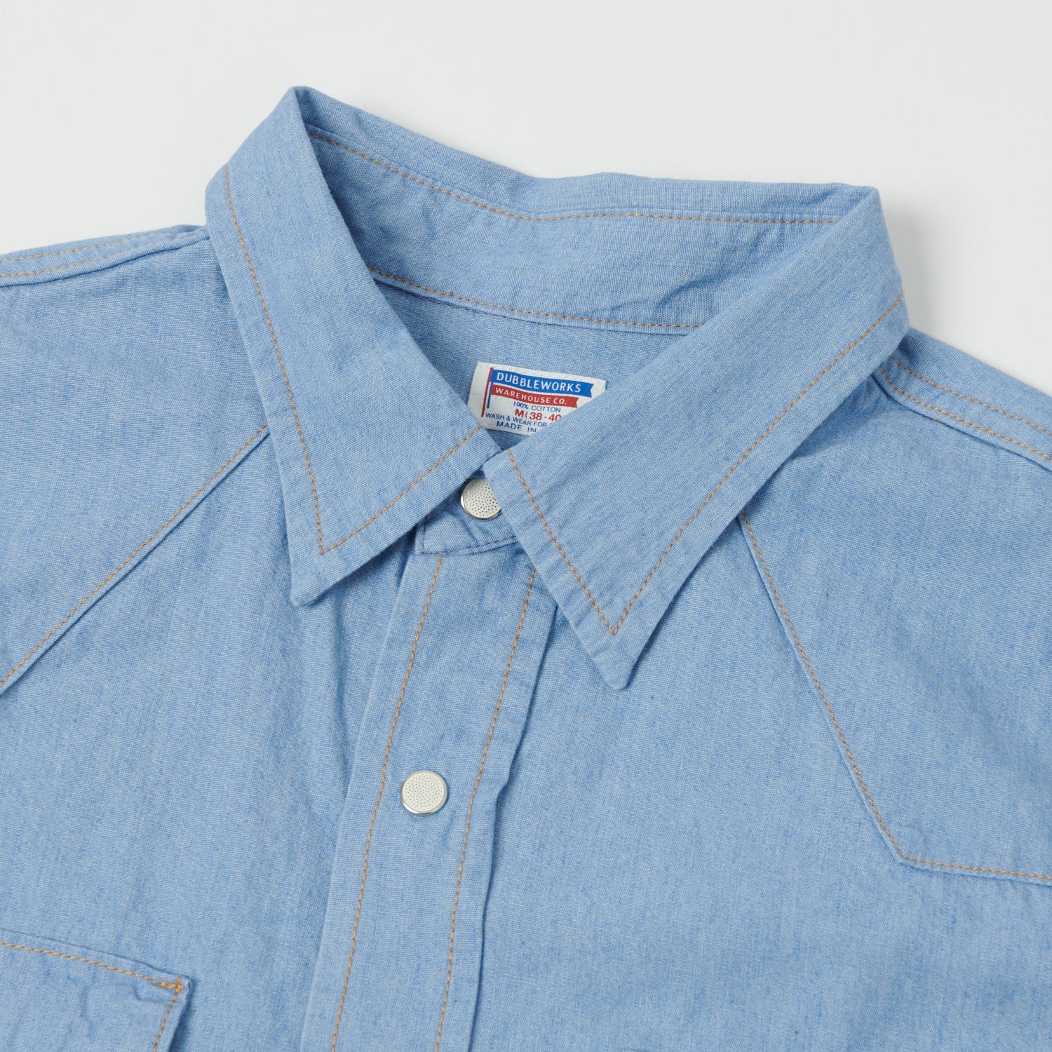 Dubbleworks Lot. 43001 Chambray Western Shirt - Sax Blue