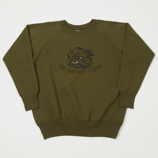 Dubbleworks USMC Print Sweatshirt - Olive