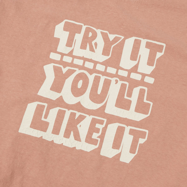 Dubbleworks 'Try It' Print Tee - Salmon Pink