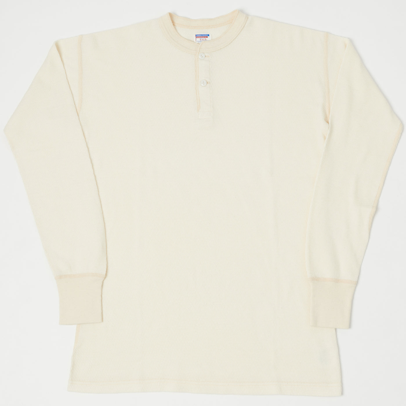 Dubbleworks Long Sleeve Thermal Henley - Off White