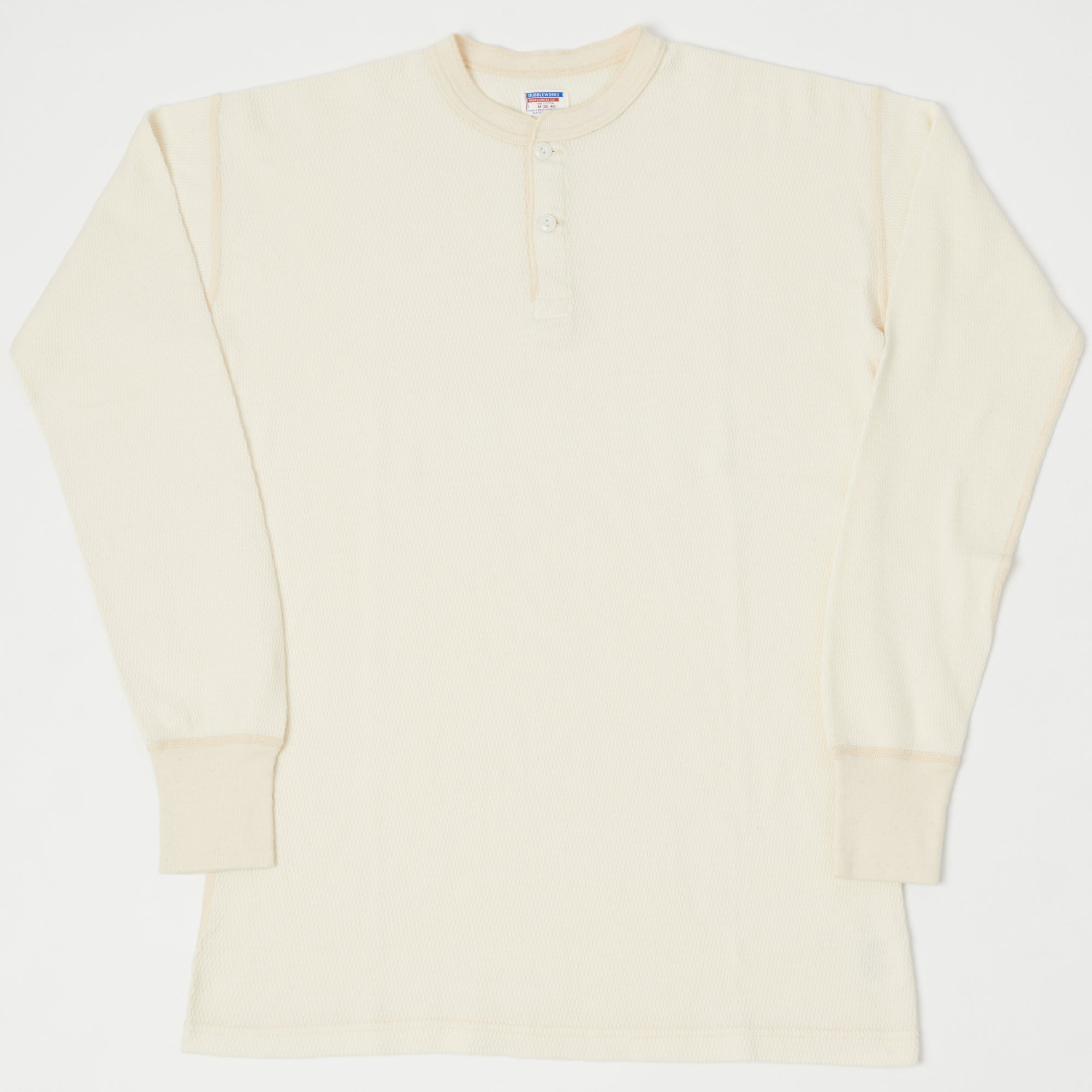 Dubbleworks Long Sleeve Thermal Henley - Off White