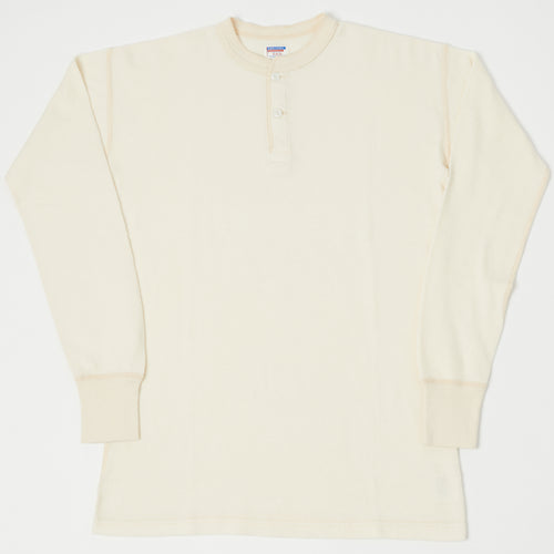 Dubbleworks Long Sleeve Thermal Henley - Off White