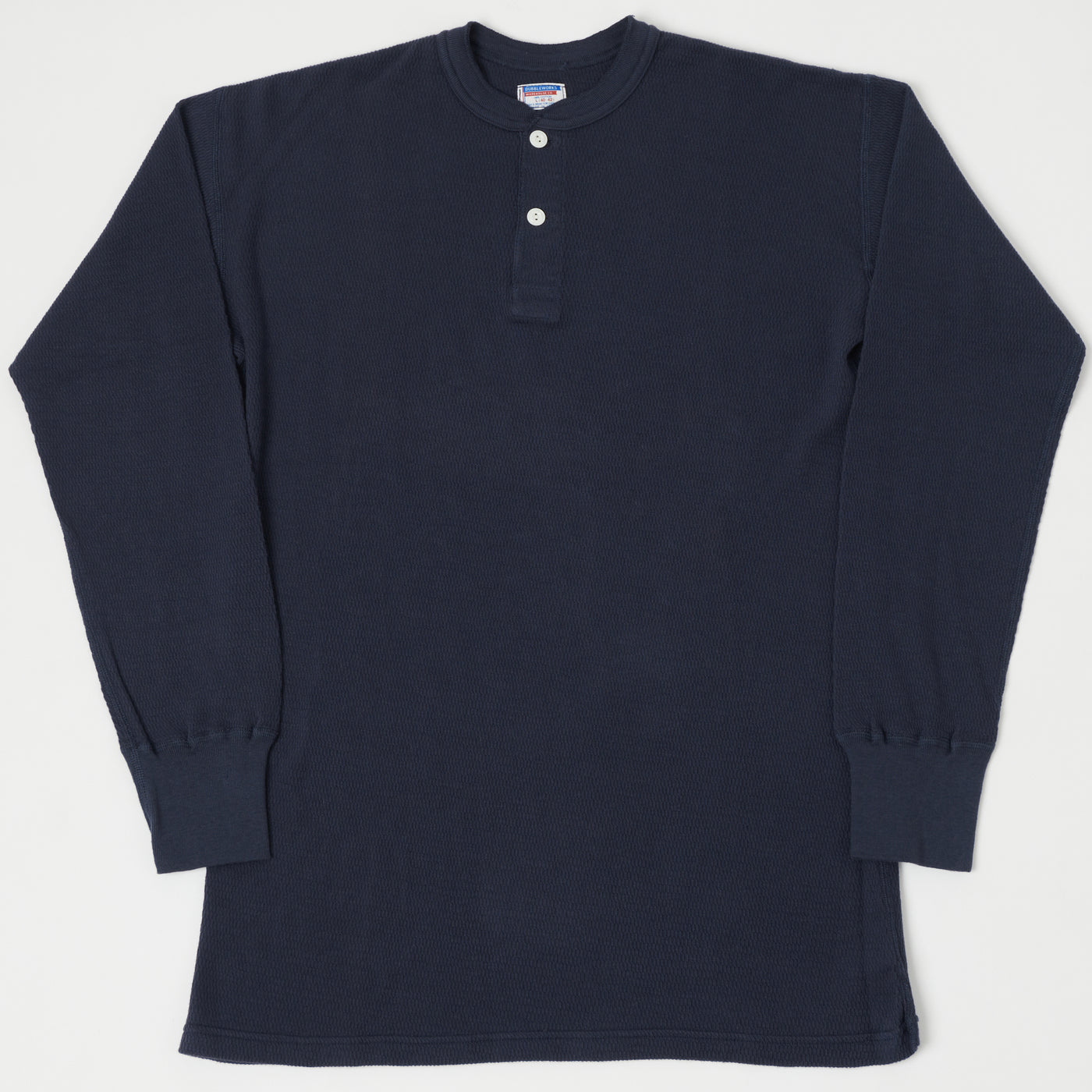 Dubbleworks Long Sleeve Thermal Henley - Navy