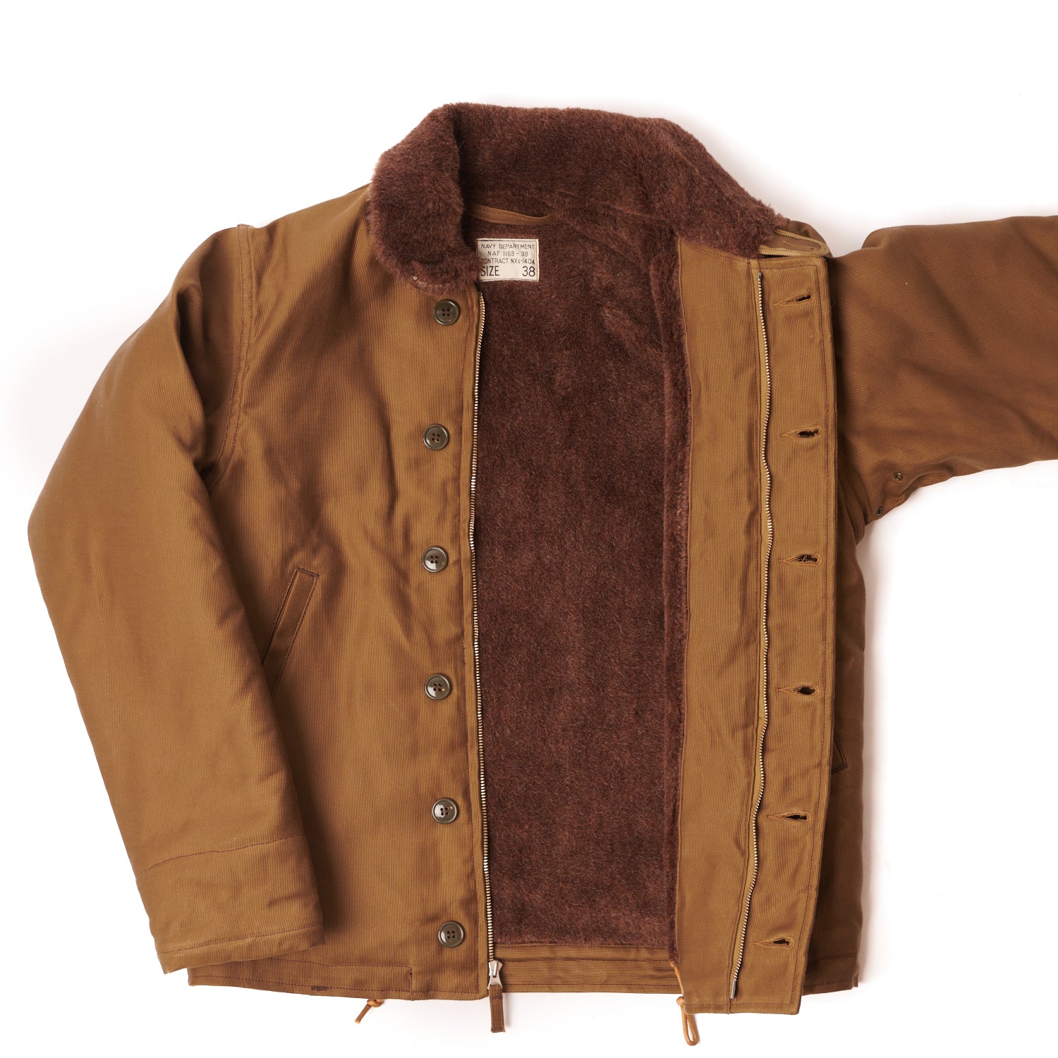 Freewheelers & Co 1940's Type N-1 Deck Jacket - Dark Khaki/Beige