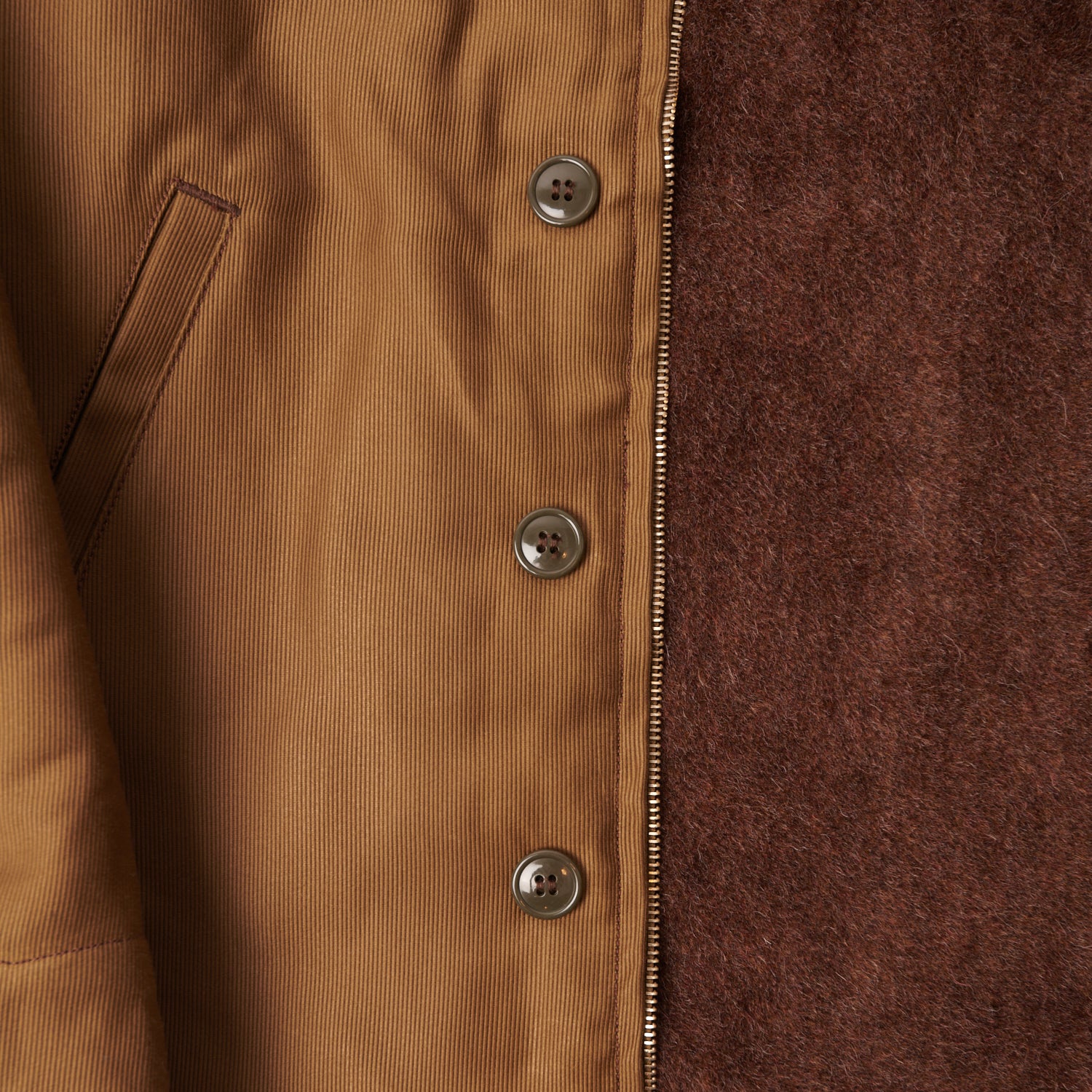 Freewheelers & Co 1940's Type N-1 Deck Jacket - Dark Khaki/Beige