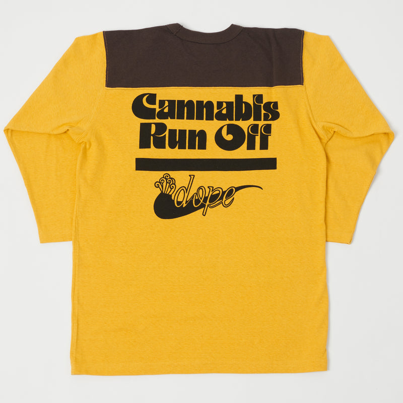 Freewheelers 2125021 'Cann. Run Off' Print Tee - Lemon Peeler