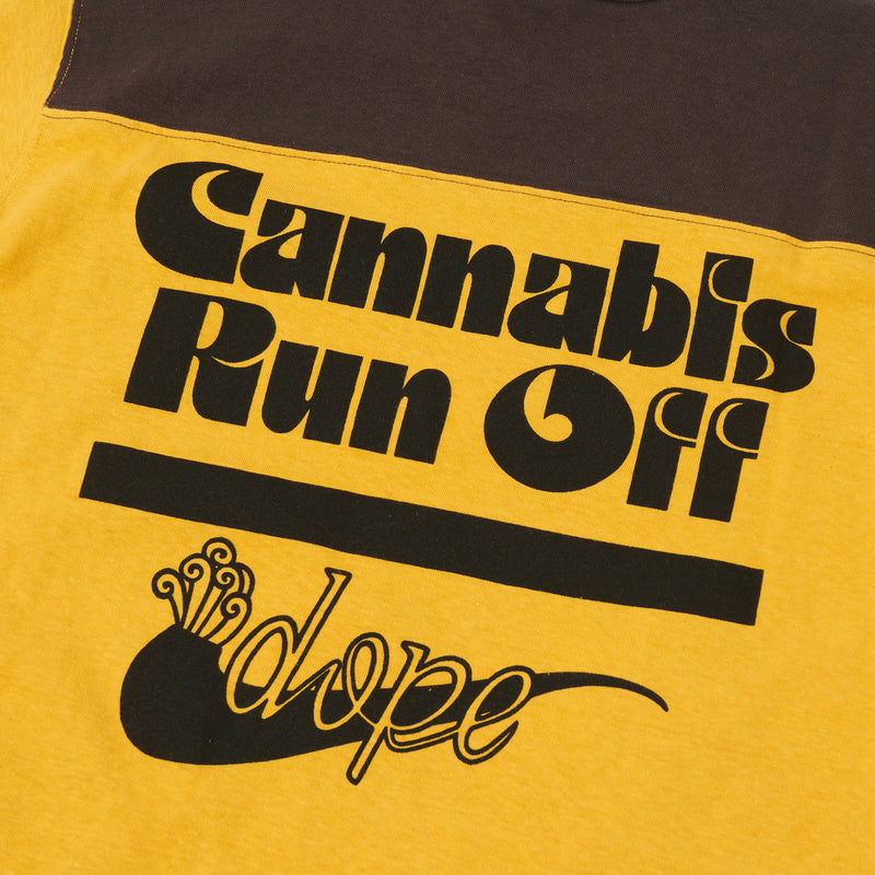Freewheelers 2125021 'Cann. Run Off' Print Tee - Lemon Peeler