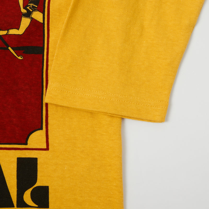 Freewheelers 2125021 'Cann. Run Off' Print Tee - Lemon Peeler