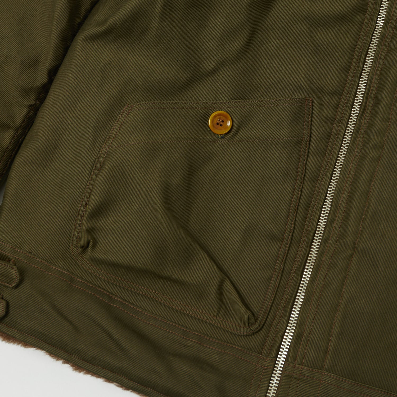 Freewheelers S-3 Winter Flying Jacket - Dark Khaki Green