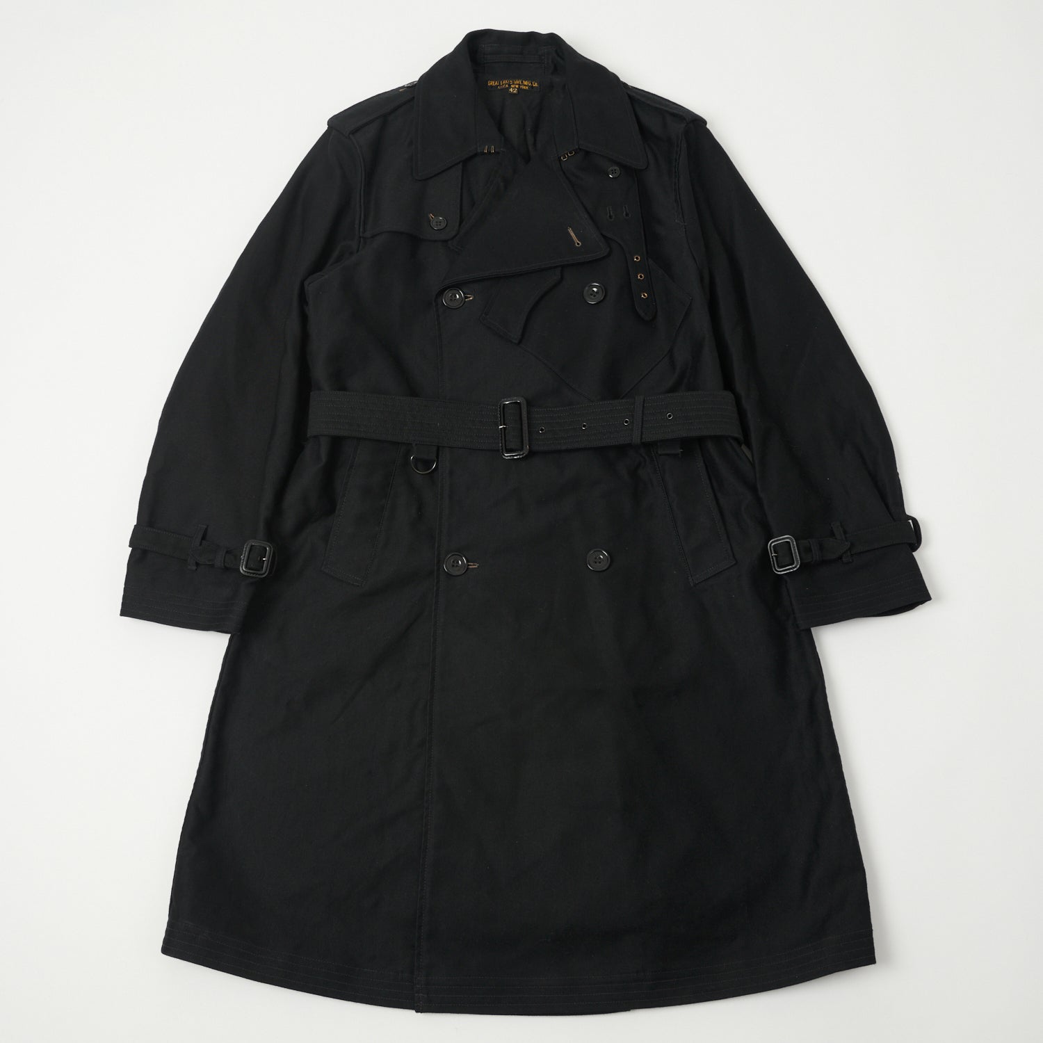 Freewheelers Gifford Trench Coat - Deep Black | SON OF A STAG