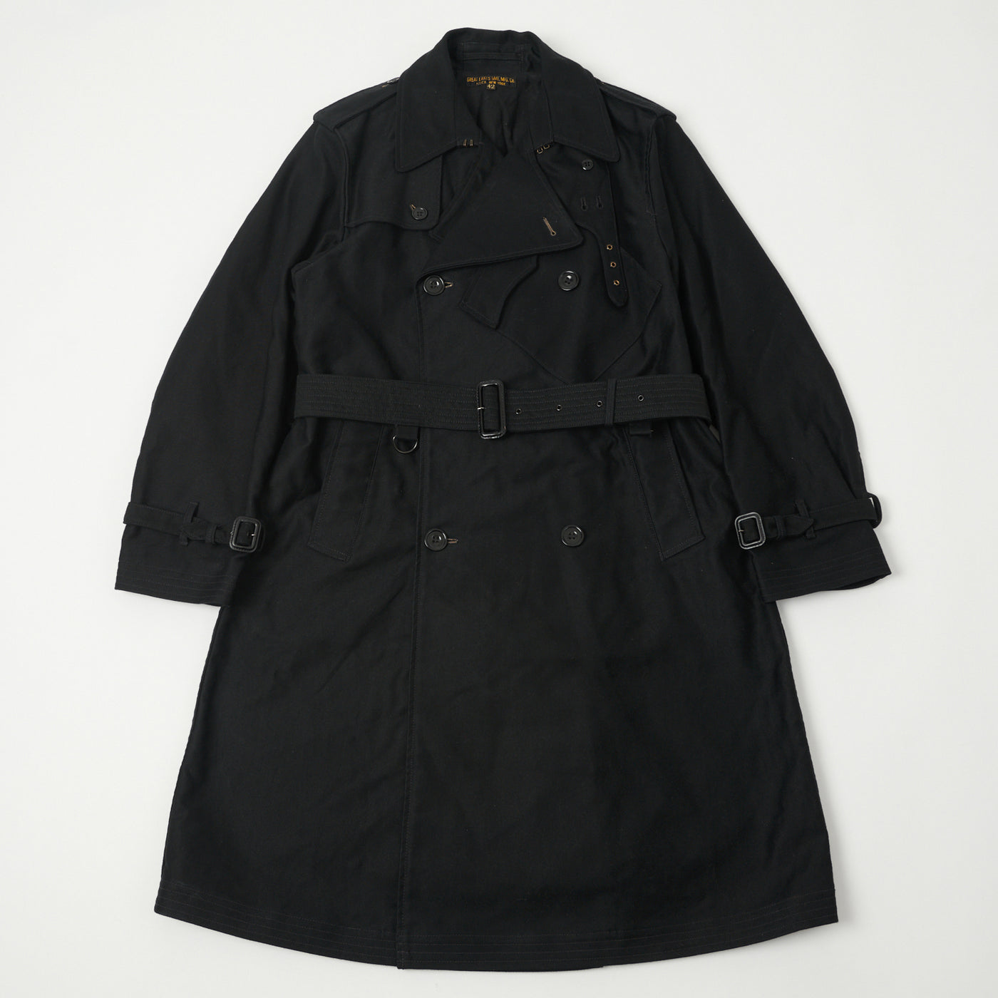 Freewheelers & Co Great Lakes 'Gifford' Trench Coat - Deep Black