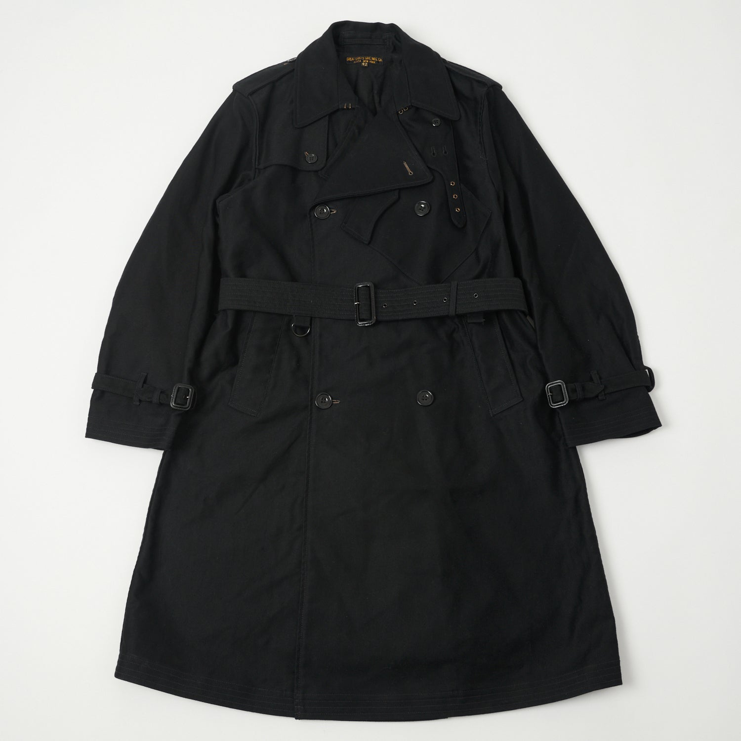 Freewheelers & Co Great Lakes 'Gifford' Trench Coat - Deep Black