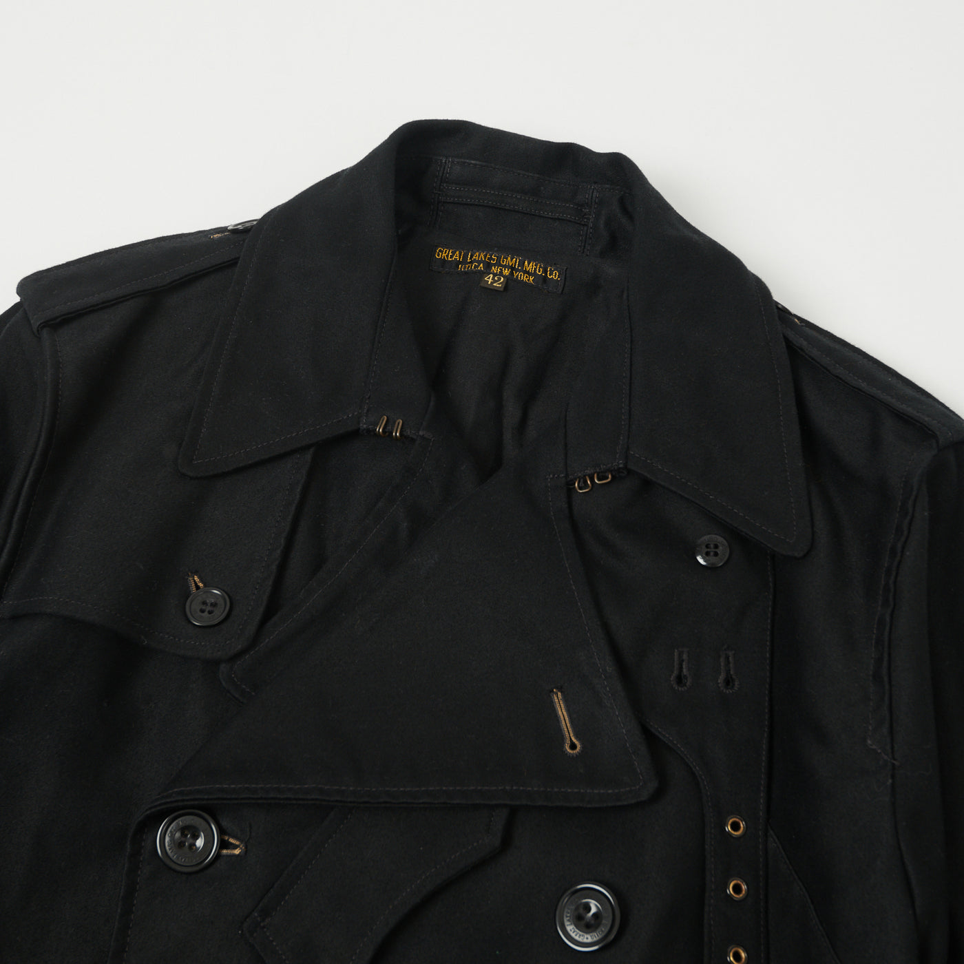 Freewheelers & Co Great Lakes 'Gifford' Trench Coat - Deep Black