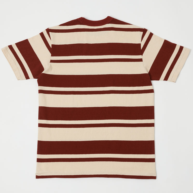 Freewheelers 'Power Wear' Random Striped Set In Tee - Crimson/Straw Cream