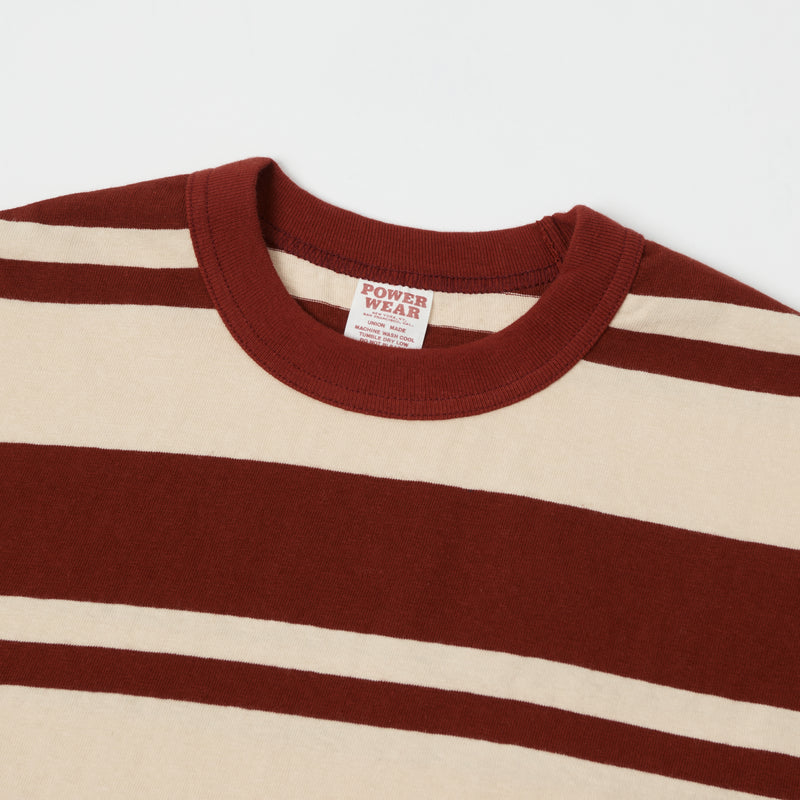 Freewheelers 'Power Wear' Random Striped Set In Tee - Crimson/Straw Cream