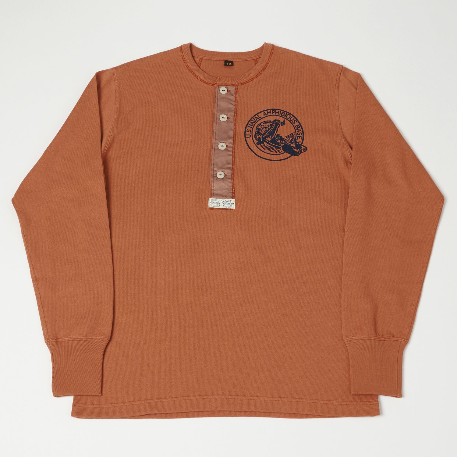 Freewheelers & Co Power Wear ‘U.S Amphibious’ Long Sleeve Henley - Old Rose