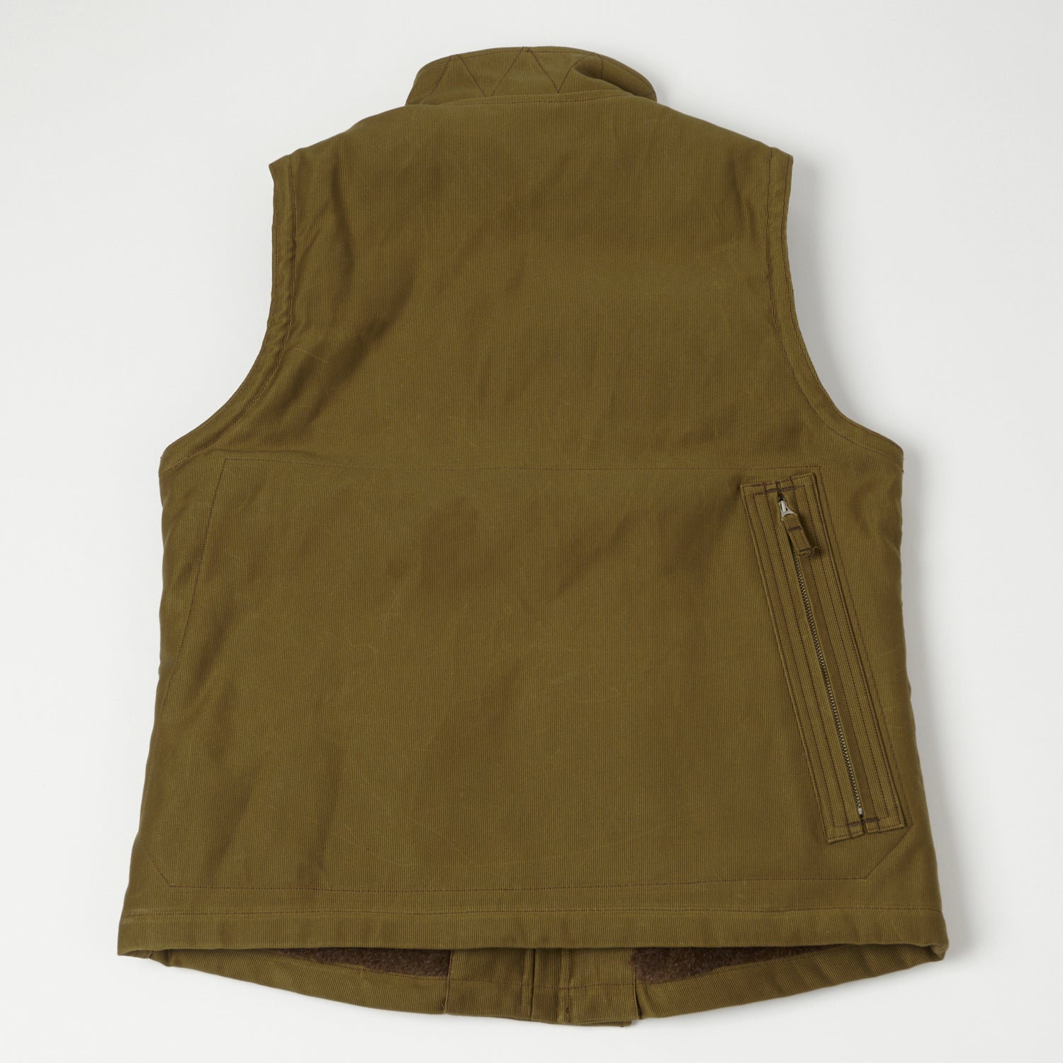 Freewheelers 2231007 ‘Winter Aviators’ Vest - Dark Khaki/Beige