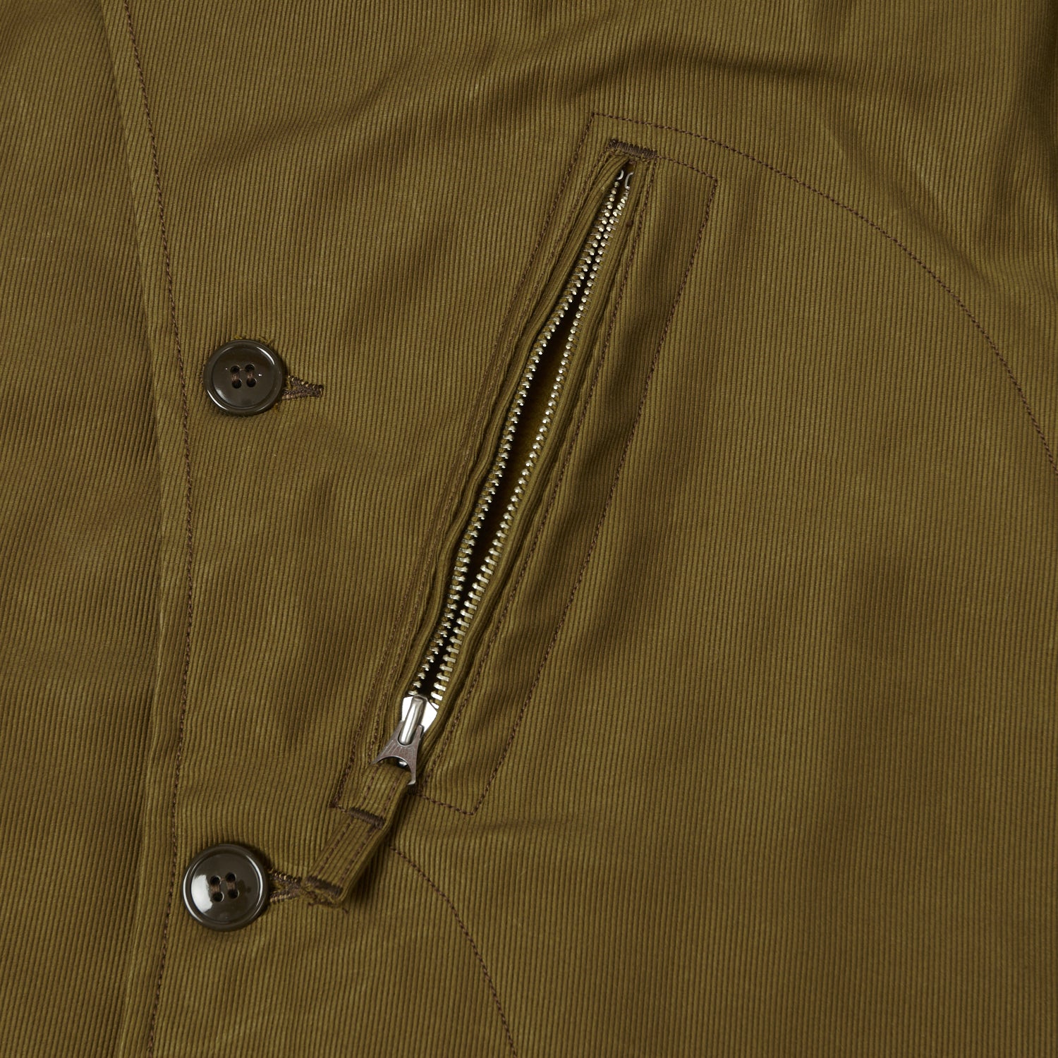 Freewheelers 2231007 ‘Winter Aviators’ Vest - Dark Khaki/Beige