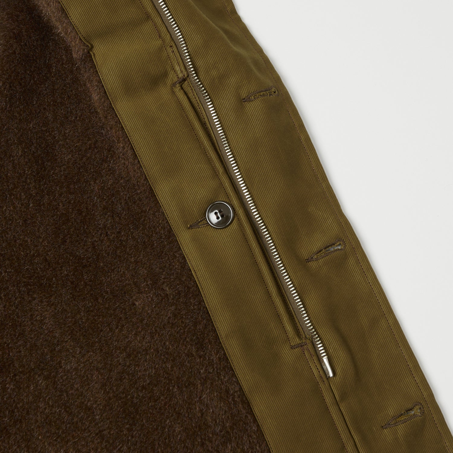 Freewheelers 2231007 ‘Winter Aviators’ Vest - Dark Khaki/Beige