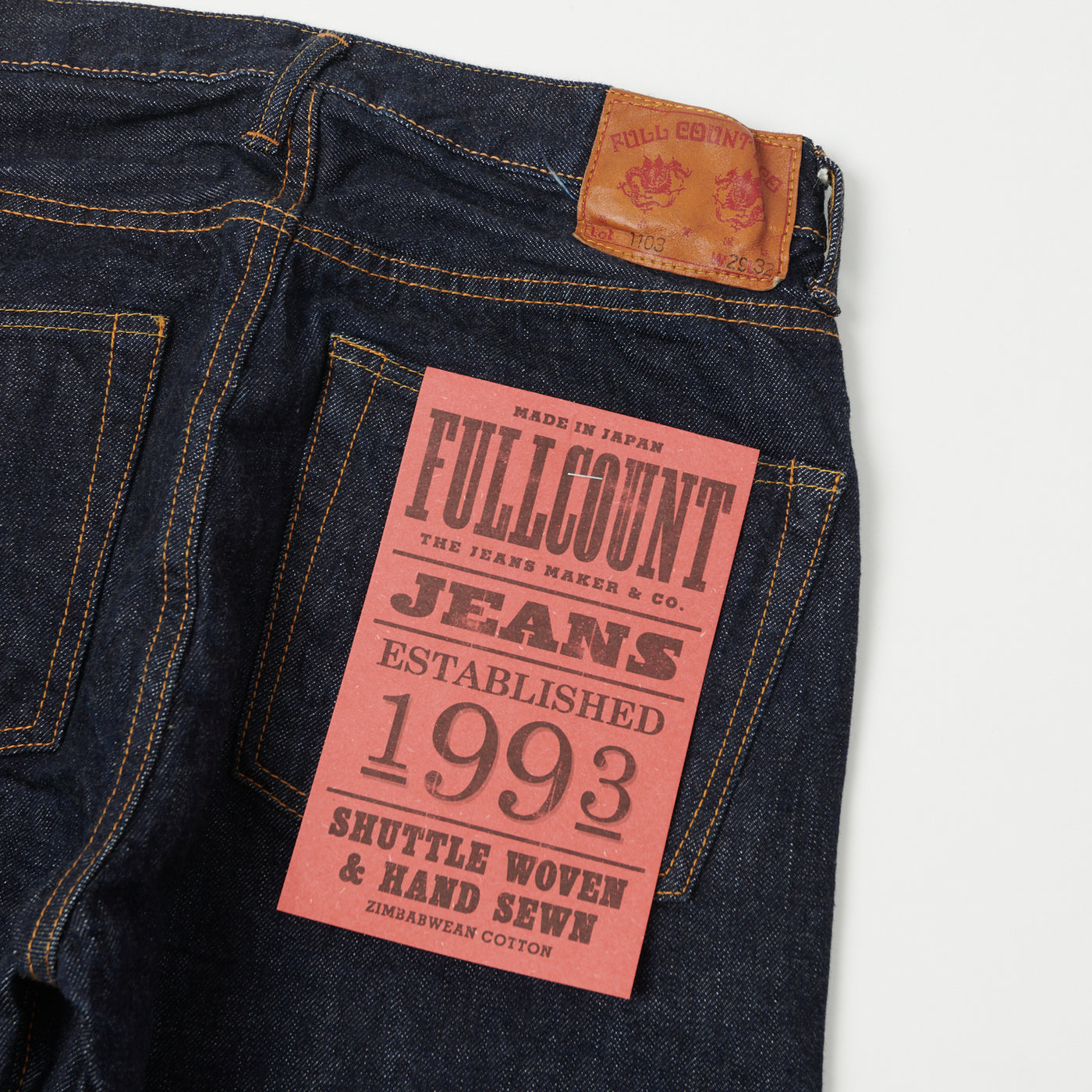 FULLCOUNT 1103 13.7oz Clean Straight Jean - One Wash