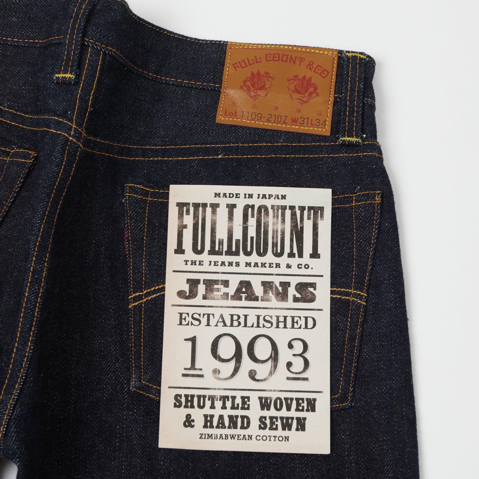 Full Count 1109 21OZ 21 Ounce Slim Straight Jean Raw SON OF A STAG