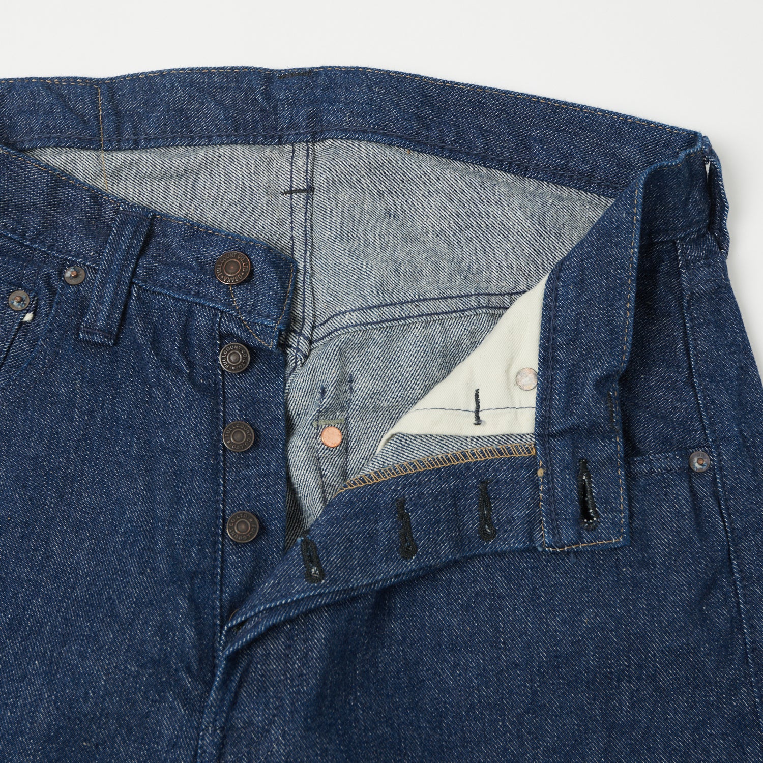 FULLCOUNT 1121 'Duke' Left Hand Twill 13.5oz Wide Straight Jean - One Wash