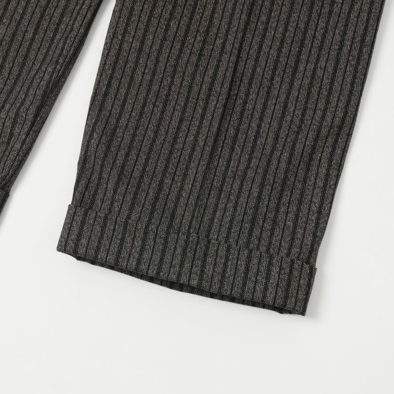 Full Count 1128 Schonherr Weaving Cloth Farmers Trouser - Charcoal Stripe