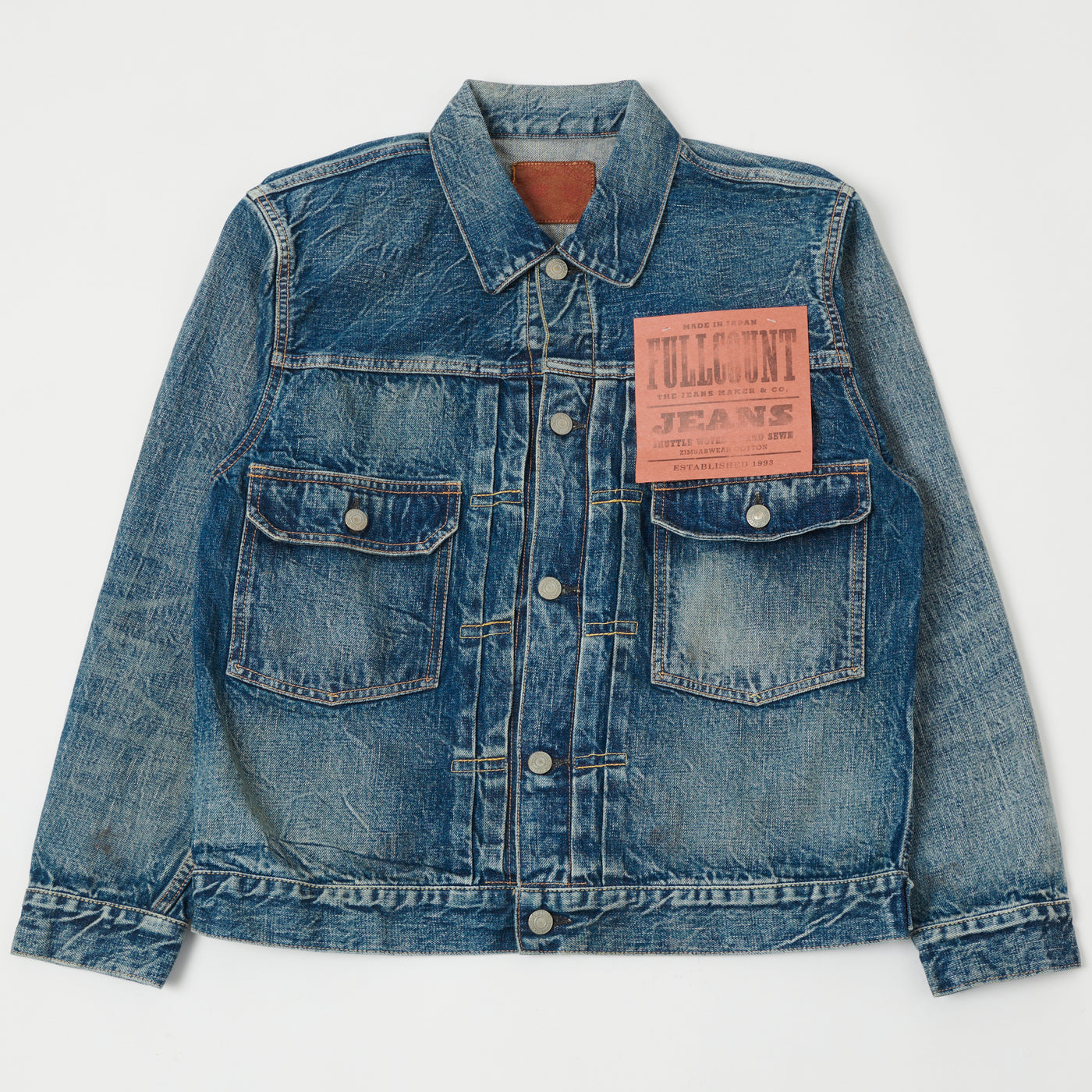 FULLCOUNT 2102 13.7oz Type II Denim Jacket - 'More Than Real' Wash
