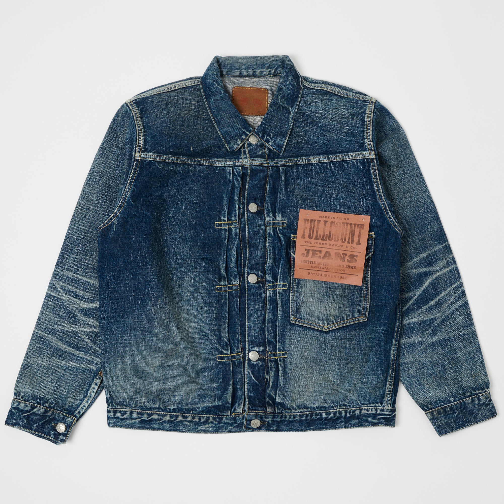 FULLCOUNT 2107 13.75oz Type I Denim Jacket - 'More Than Real' Wash