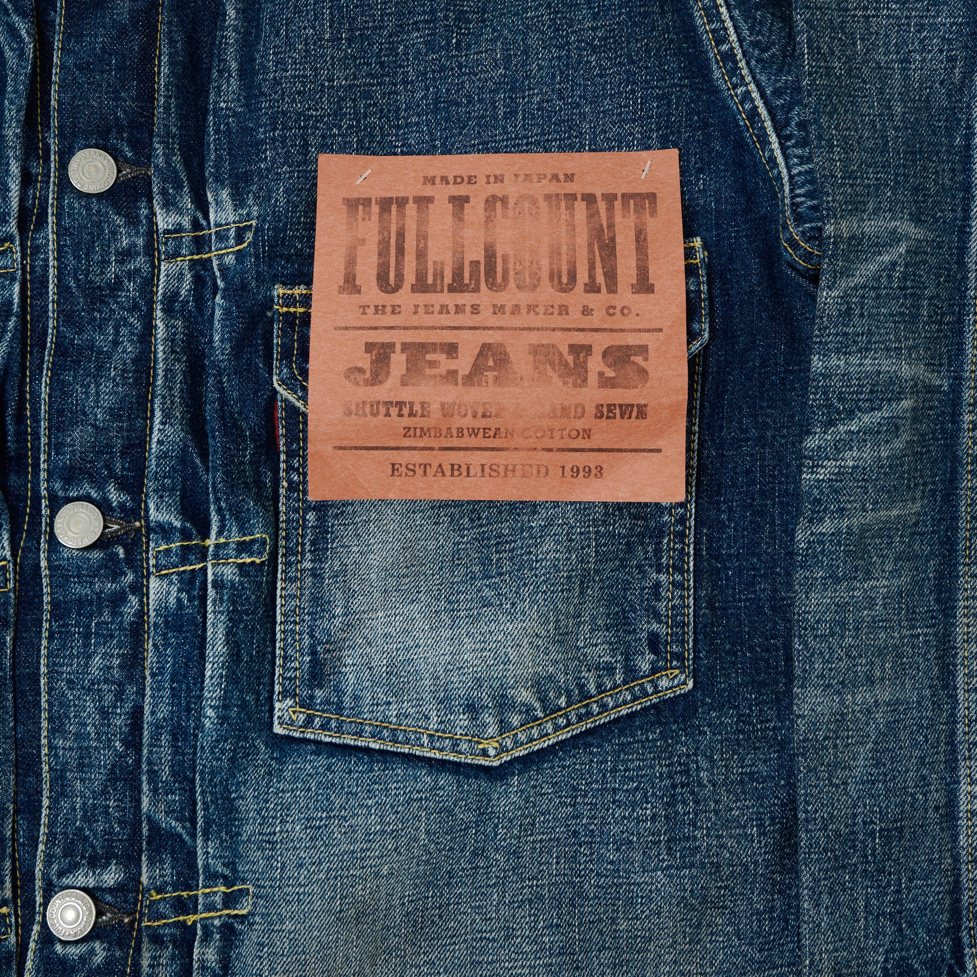 FULLCOUNT 2107 13.75oz Type I Denim Jacket - 'More Than Real' Wash