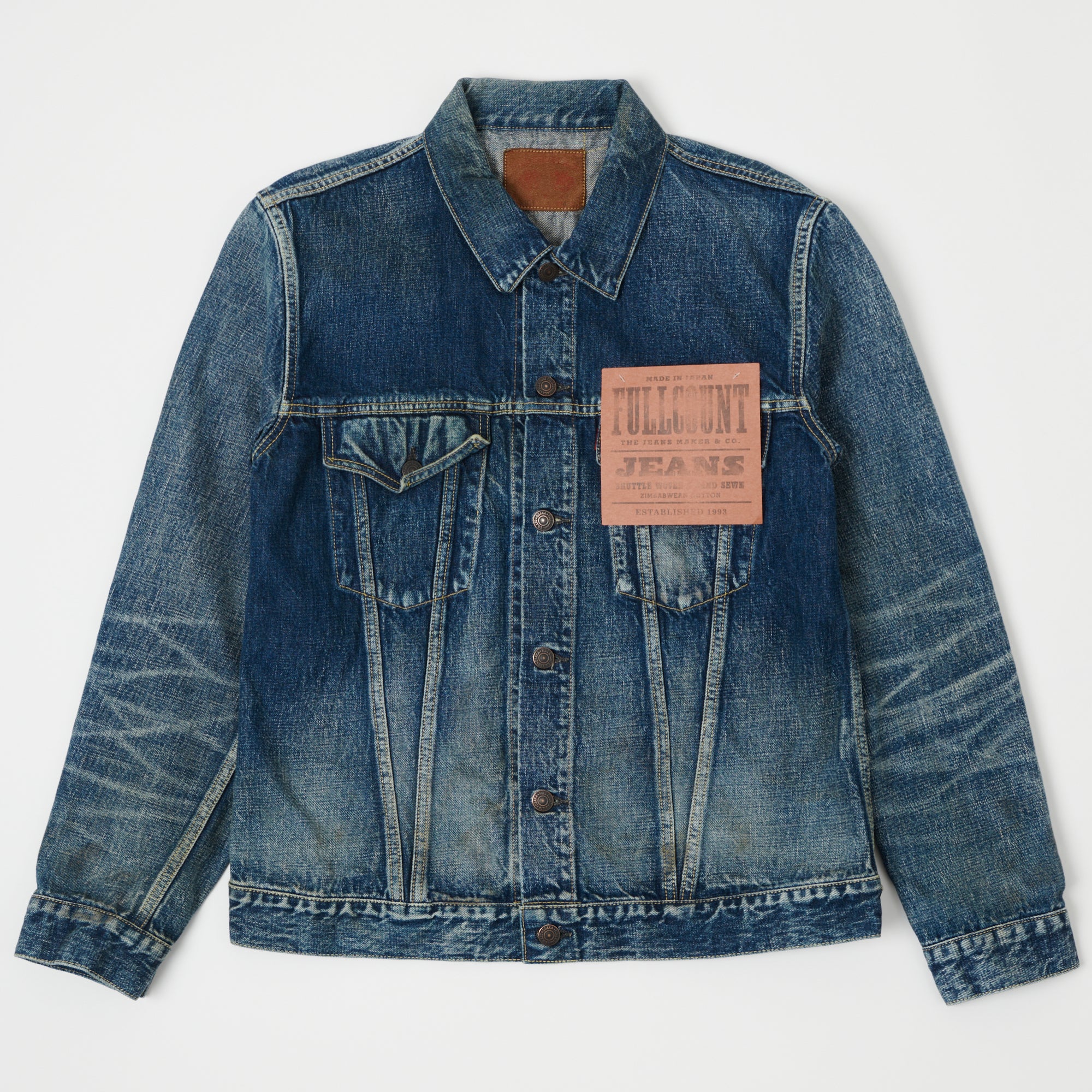 FULLCOUNT 2101 13.7oz Type III Denim Jacket - 'More Than Real' Wash