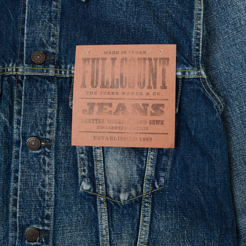 Fill Count Table Jacket Full Count 2101 13.75oz Type III Denim Jacket - 'More Than Real' Wash ...