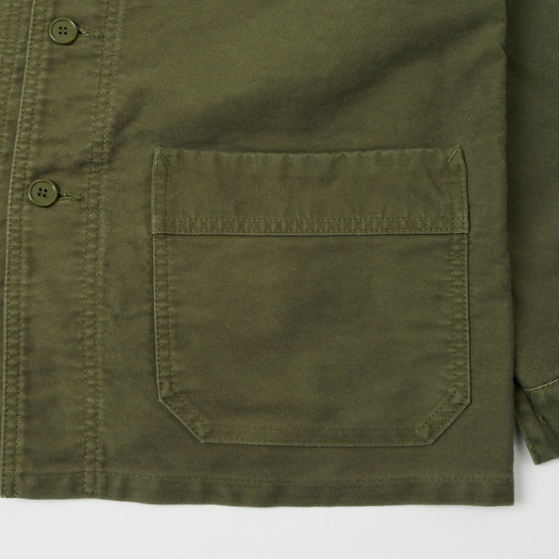 Full Count 2022 French Moleskin Work Jacket - Olive | Son of a Stag