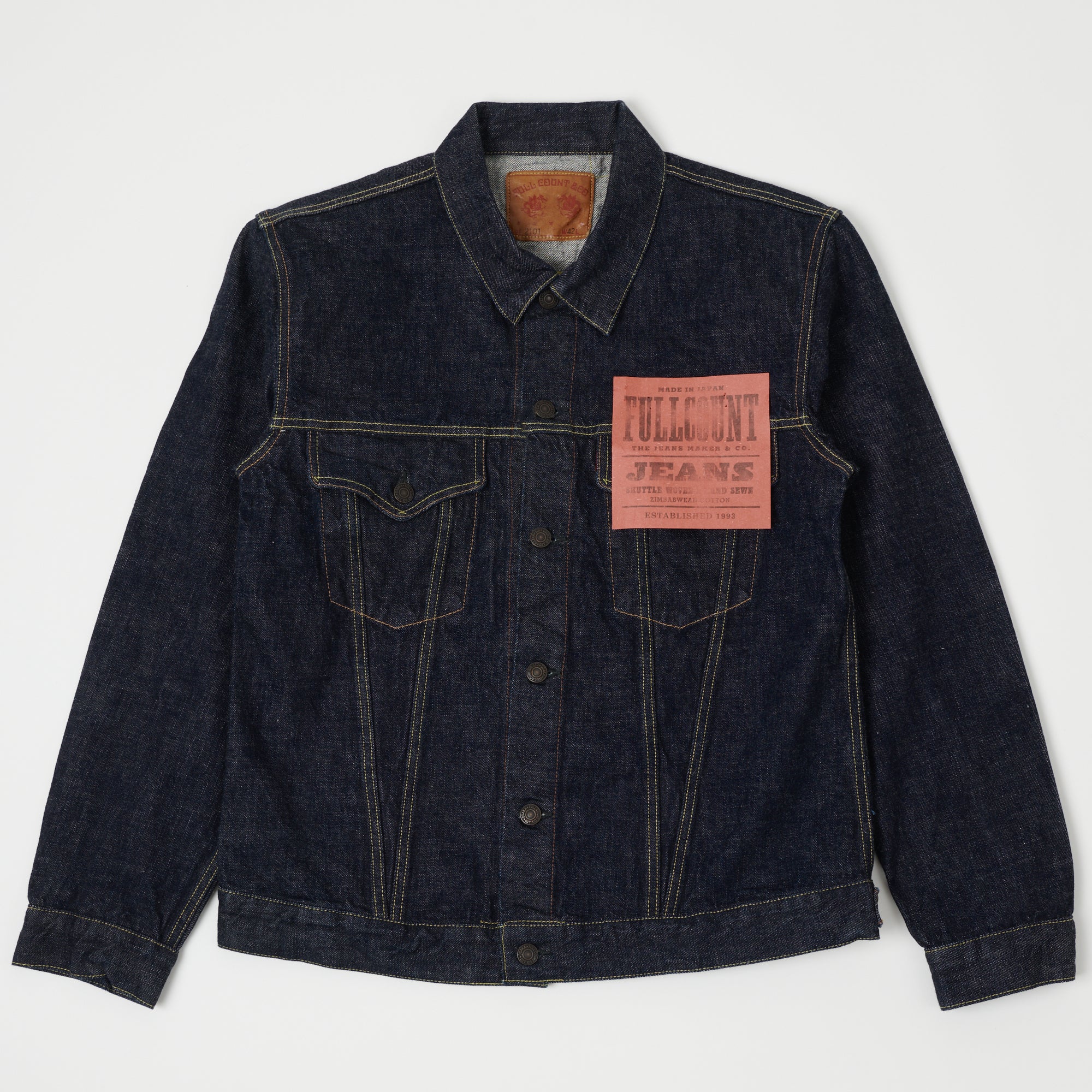 FULLCOUNT 2101 13.7oz Type III Denim Jacket - One Wash