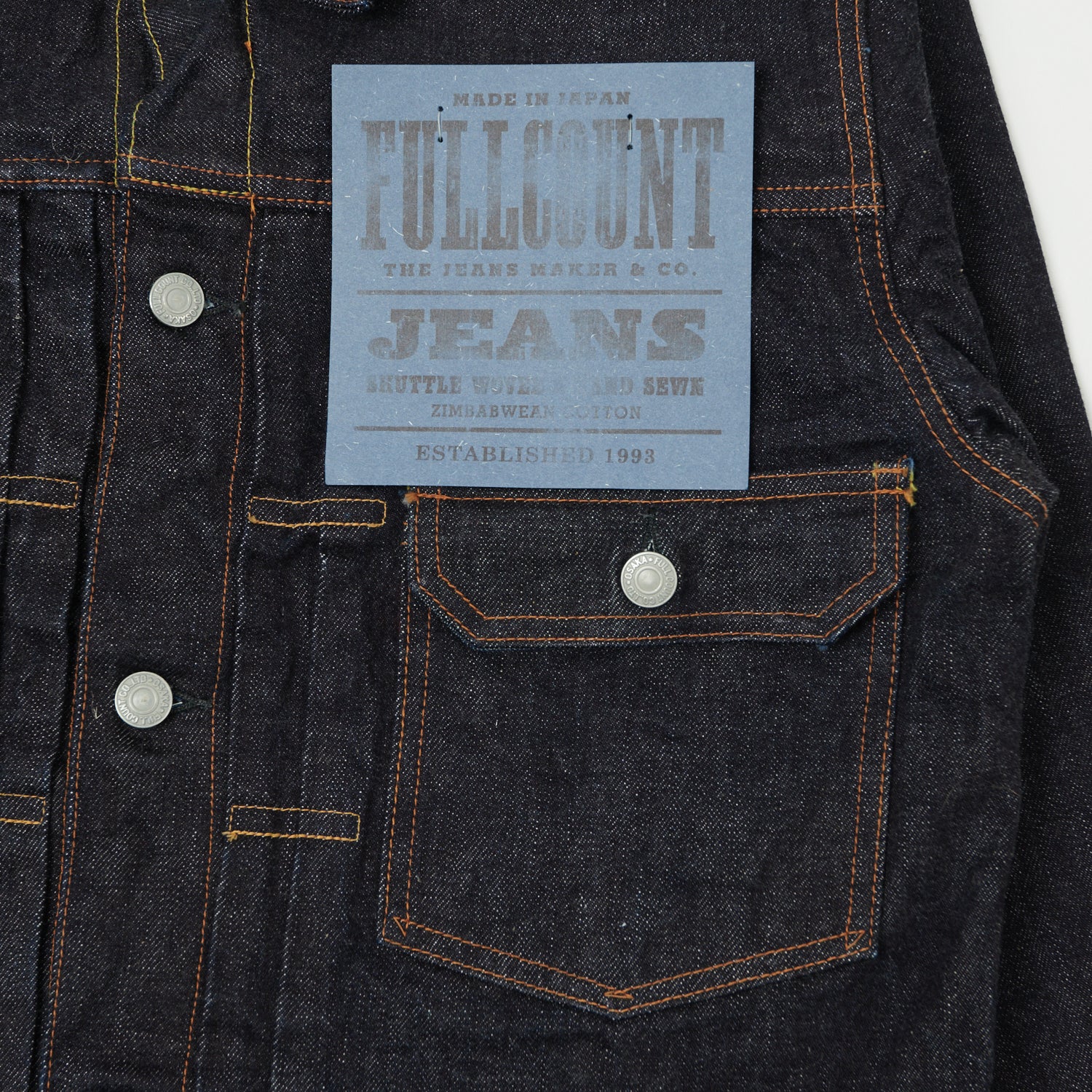 FULLCOUNT 2102XX 15.5oz Type II Denim Jacket - One Wash