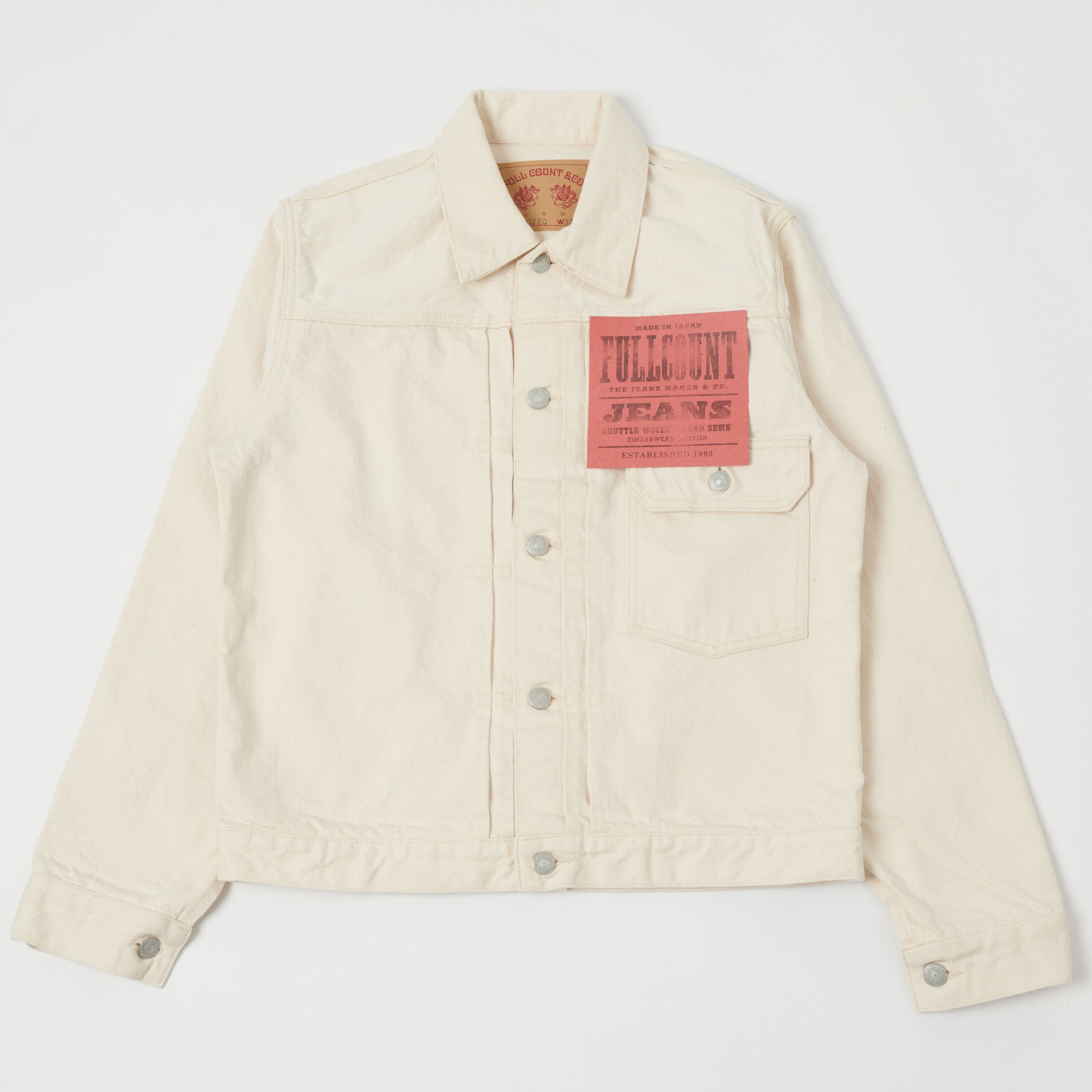 FULLCOUNT 2107 13.75oz Type I Denim Jacket - Ecru One Wash