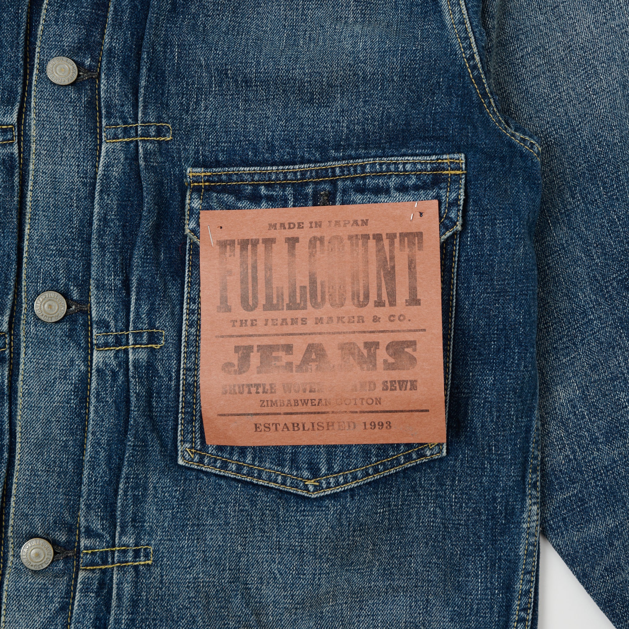 FULLCOUNT 2107 13.75oz Type I Denim Jacket - 'Dartford' Wash