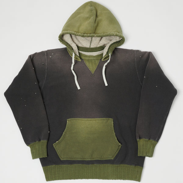 Full Count 3752 'After Hood' Two-tone Bronzed Hoodie - Ink Black/Olive