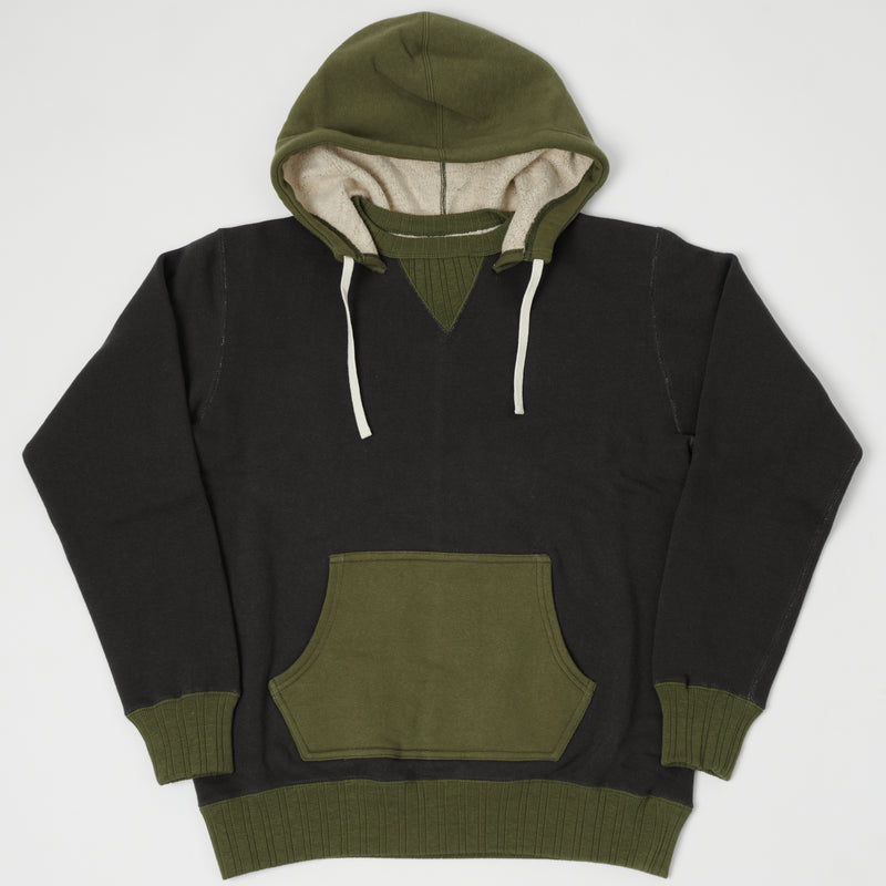 Full Count 3752 'After Hood' Two-tone Hoodie - Ink Black/Olive